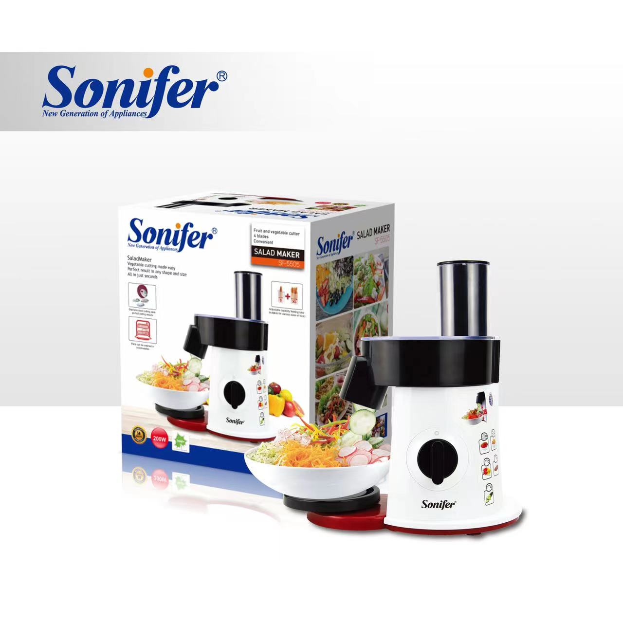 Sonifer 5-in-1 Electric Salad Maker – 200W Vegetable Slicer & Shredder