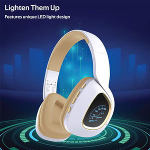 Flashing Wireless Headphones with LED Speedometer Display